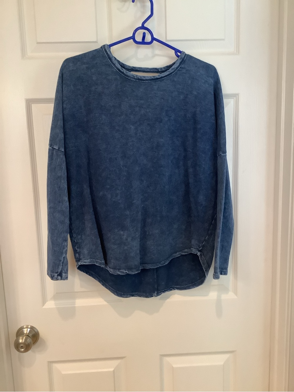 Caution To The Wind Light Blue Washed Crewneck
